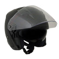 Matte Black Open Face 3/4 Helmet with Drop Down Tinted Visor I6818