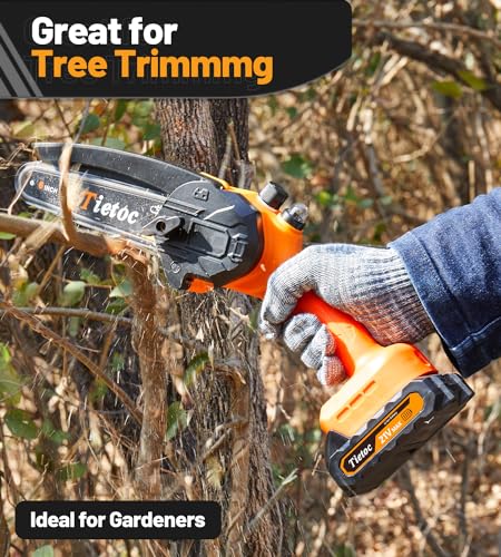 Mini Chainsaw 6 Inch Cordless 2Pcs 21V Batteries Portable Electric Chain Saw X68174