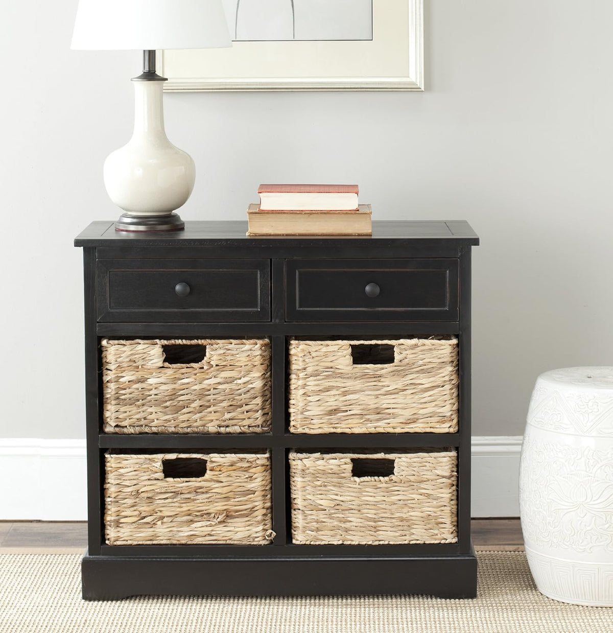 Brown Wicker Basket Storage Unit U9462