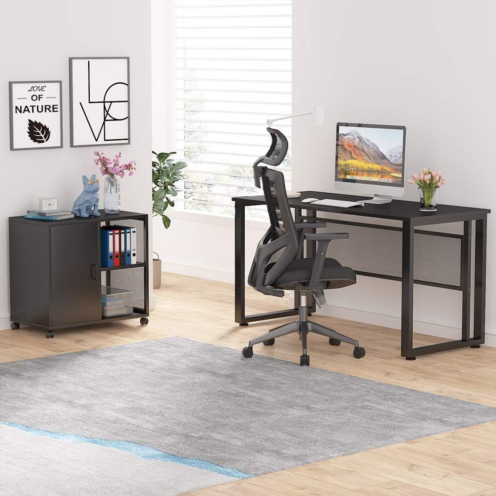 L-Shaped Computer Desk with File Cabinet U685604