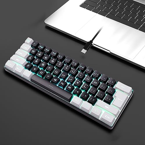 Wired Compact Mechanical Gaming Keyboard 61 Keys RGB LED Backlight M607563