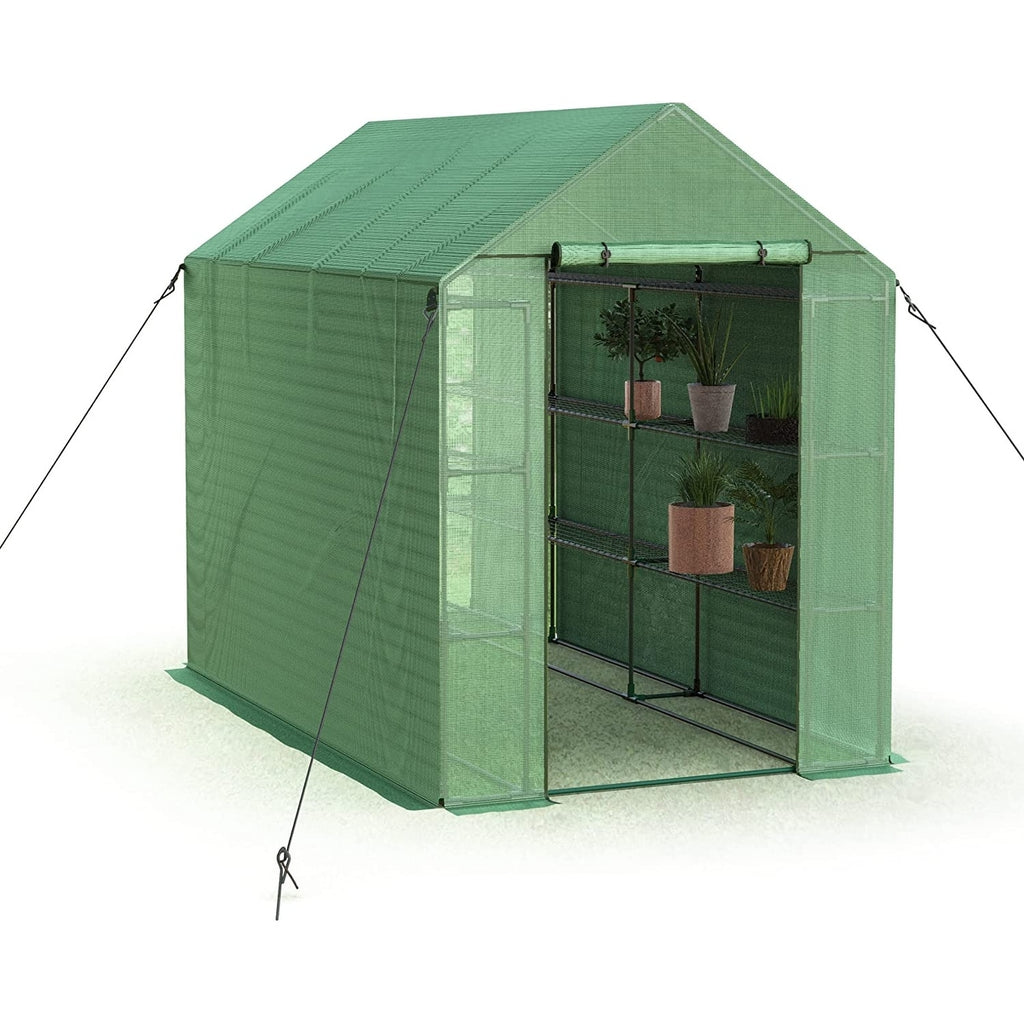 8 FT Pop-up Walk-in Greenhouse with Shelves N239274