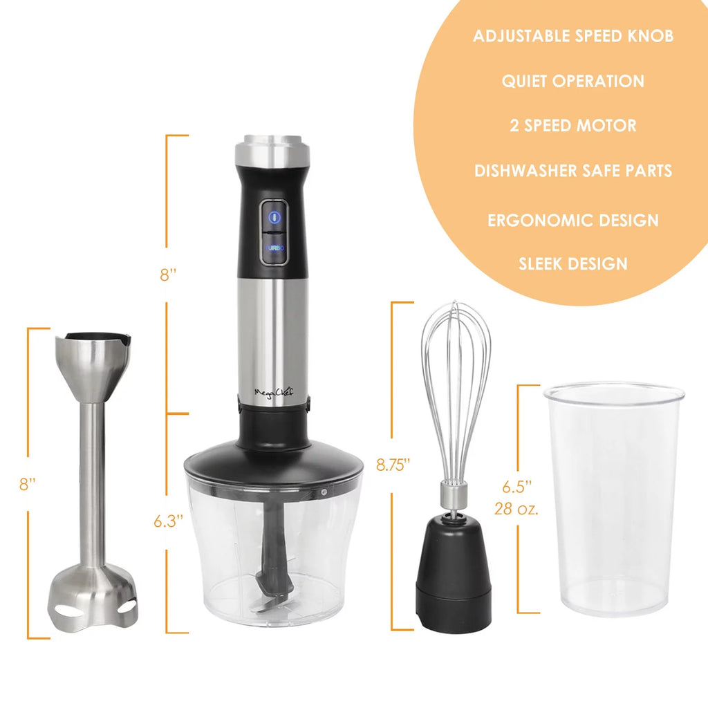 4 in 1 Immersion Hand Blender with Speed Control and Accessories A6279