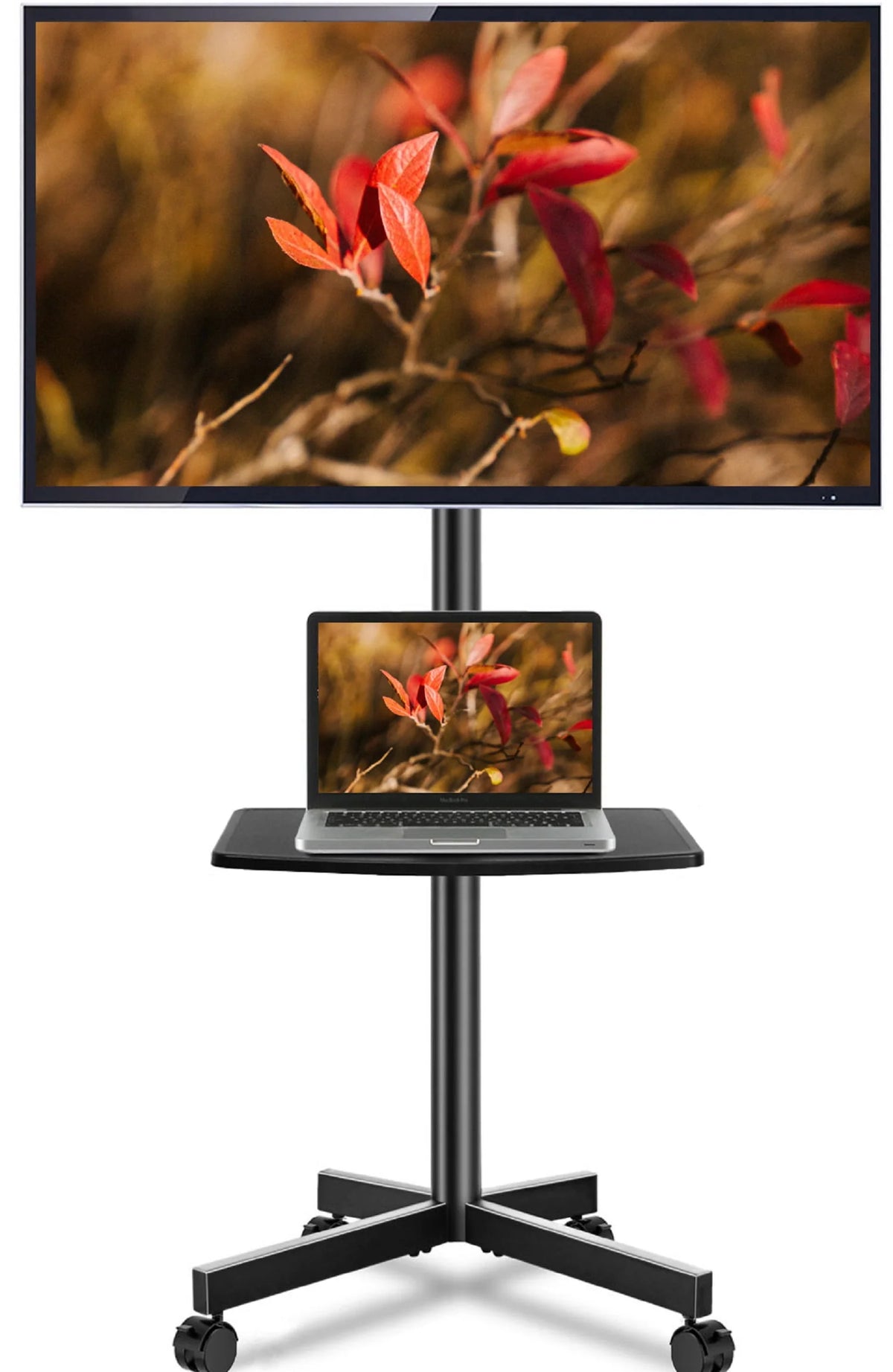 Black Rolling TV Stand for 32 to 60 inch Flat Panel TVs Y252