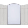 Rustic Faux Wood Shutters with Elliptical Arch Top L9717