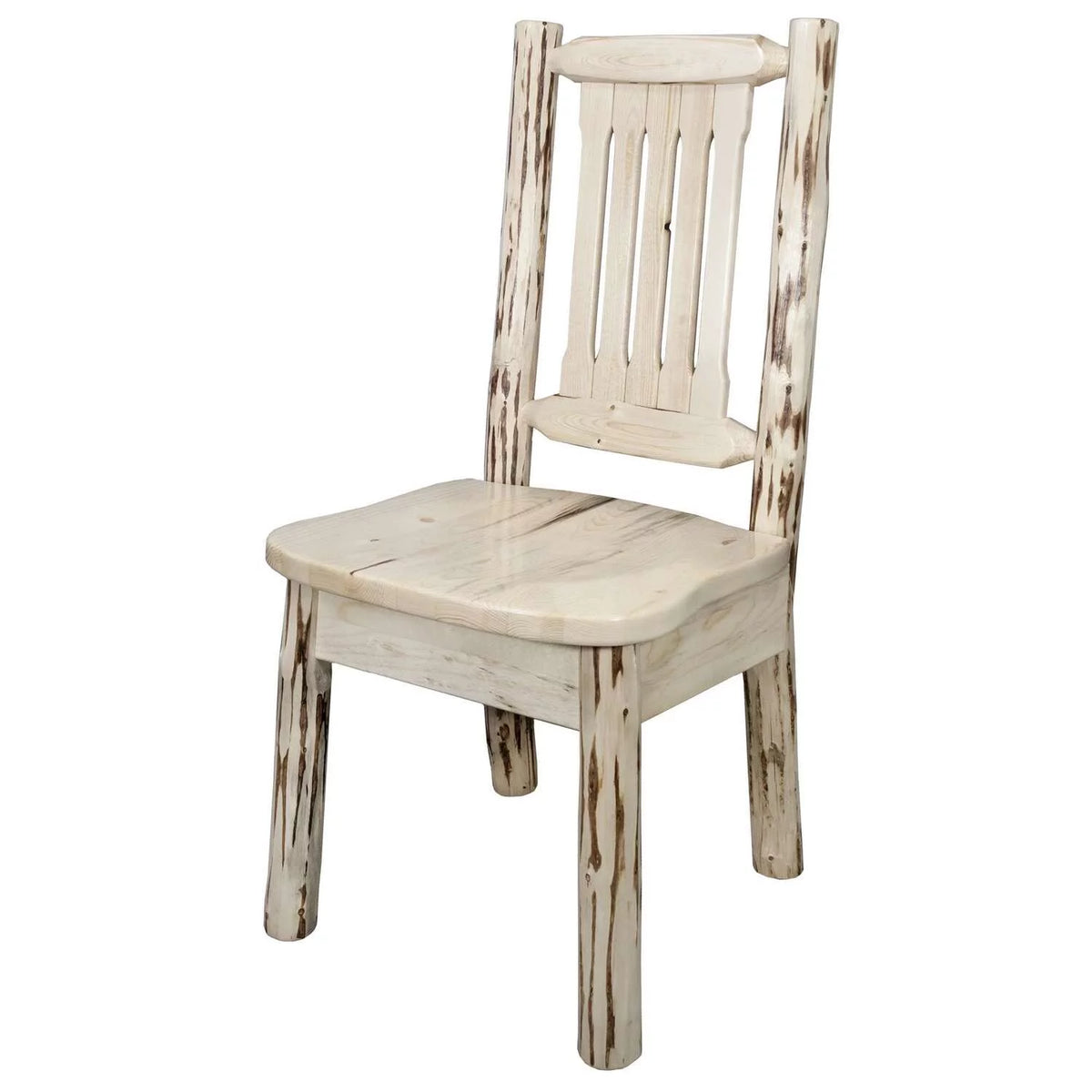 Wood Side Chair with Wooden Seat in Natural R47669