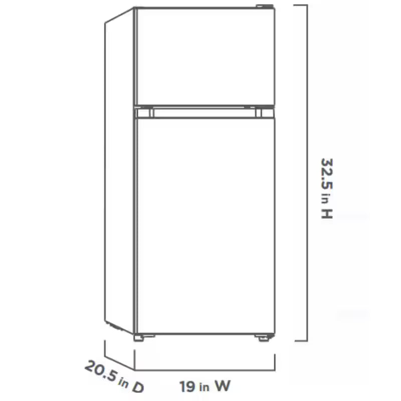 2 Door Mini Refrigerator in Black with Freezer W69085