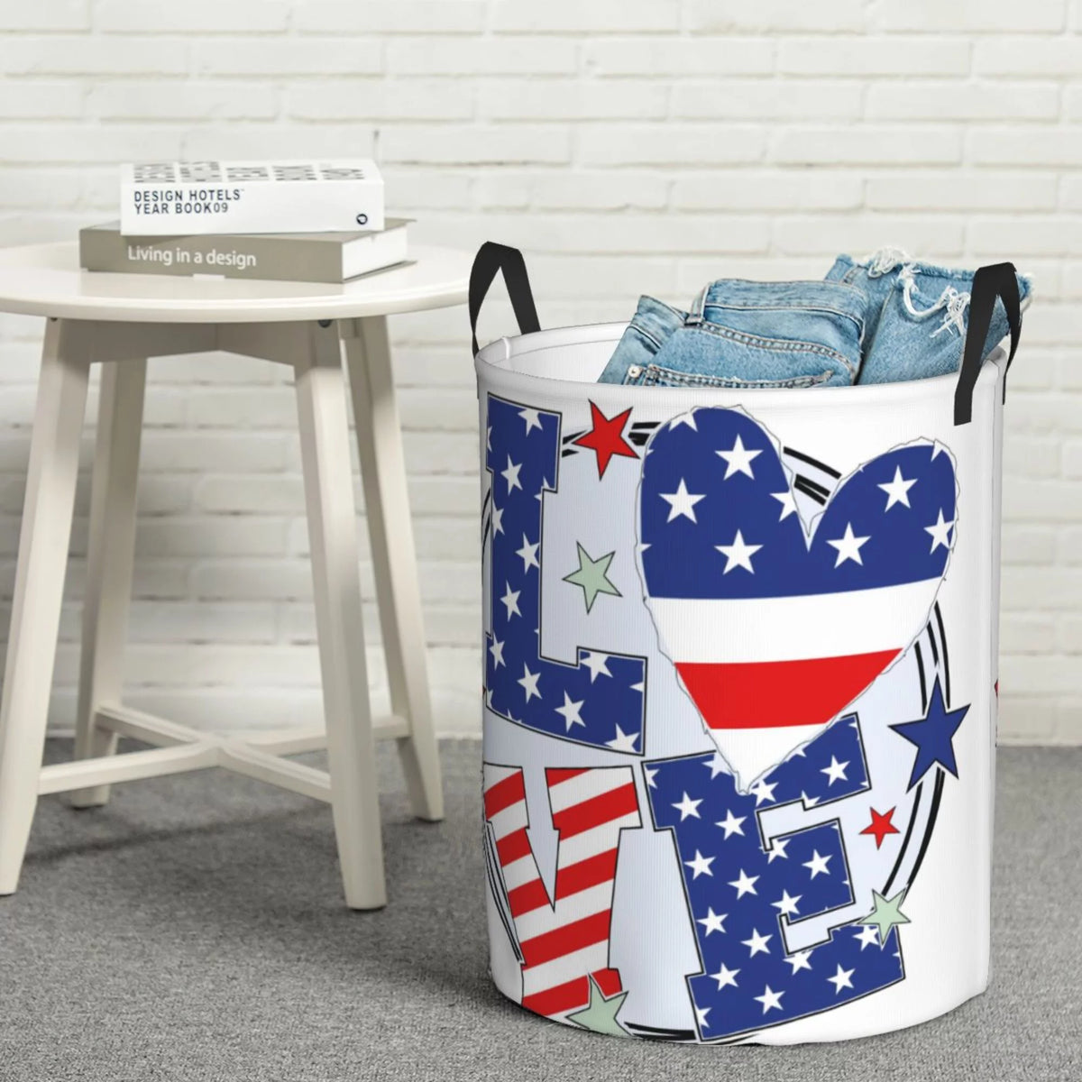 Round Waterproof Collapsible Laundry Basket J695