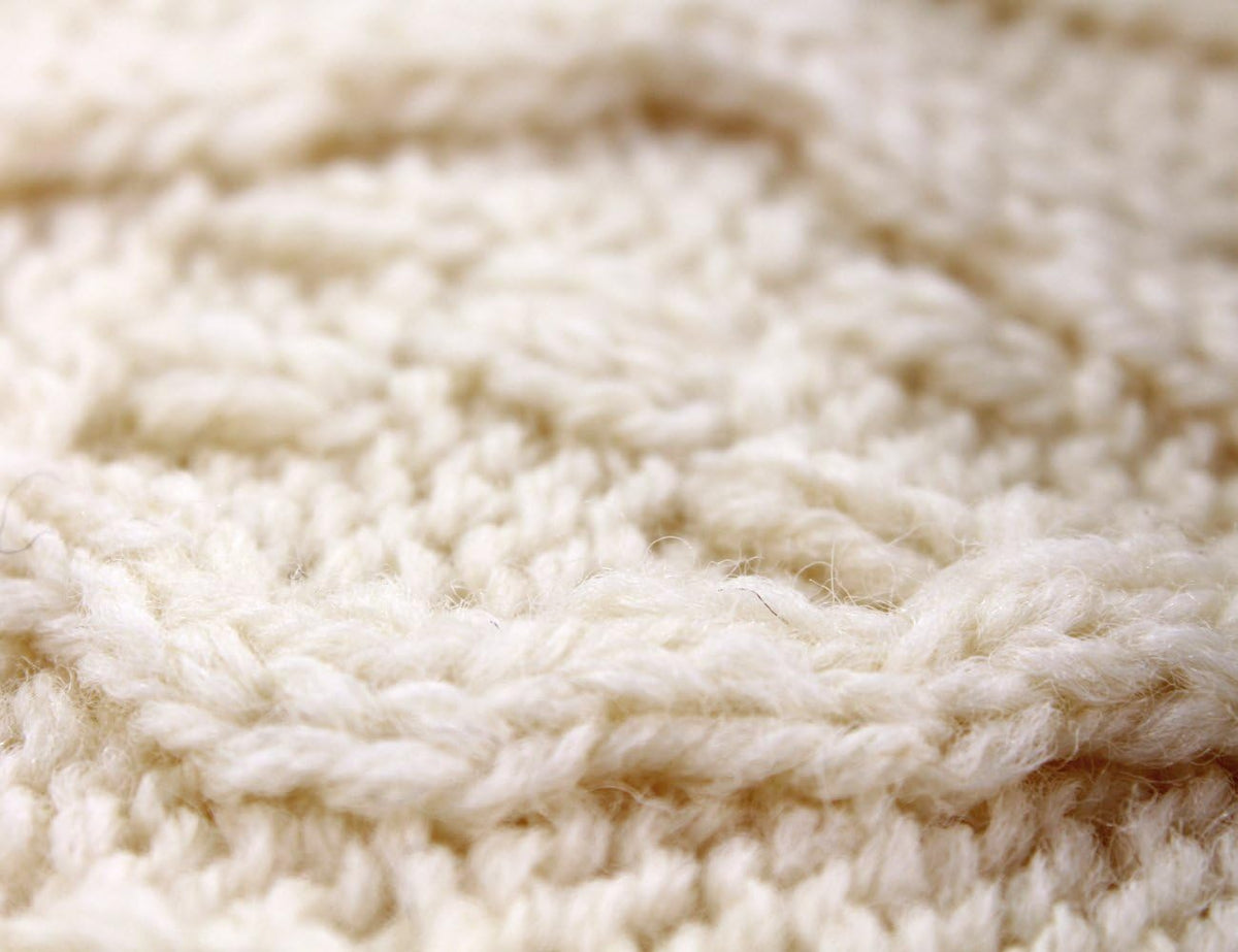 Aran Knit Merino Wool Blanket H763