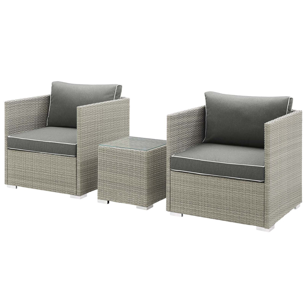 Dark Grey Rattan Wicker Sectional Sofa Set R4718