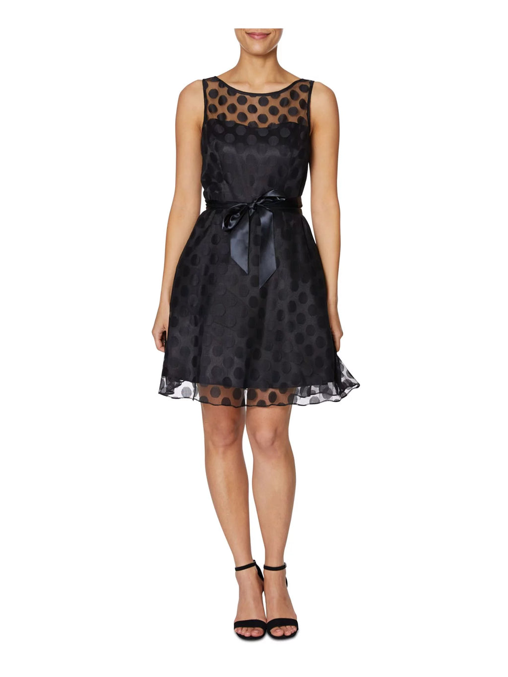 Black Sleeveless Above The Knee Fit + Flare Party Dress H8190