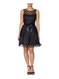 Black Sleeveless Above The Knee Fit + Flare Party Dress H8190