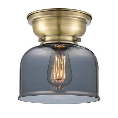 1 Light 8x22 Flush Mount Antique Brass Plated Smoke B697