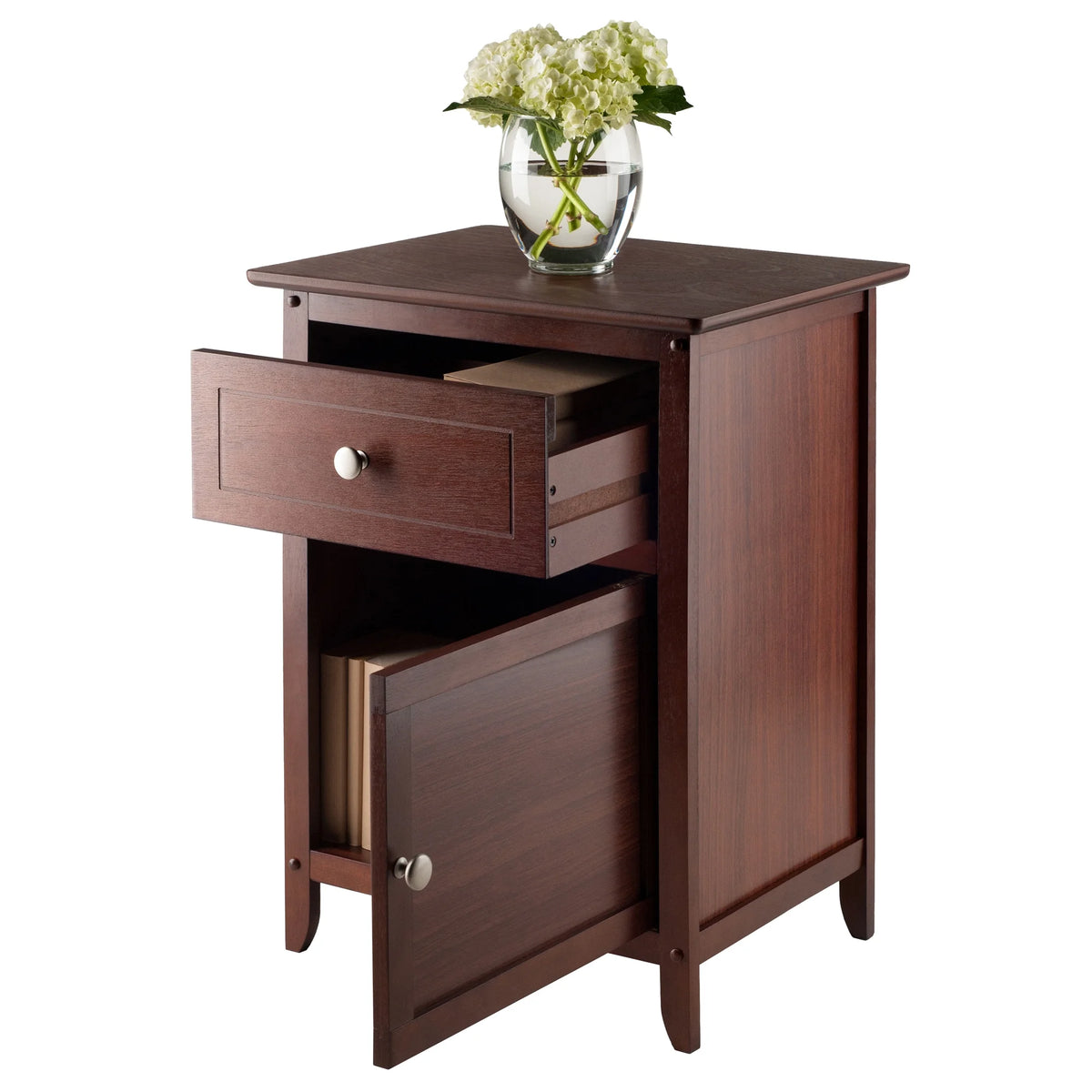 Walnut Finish Accent Table Nightstand W90307