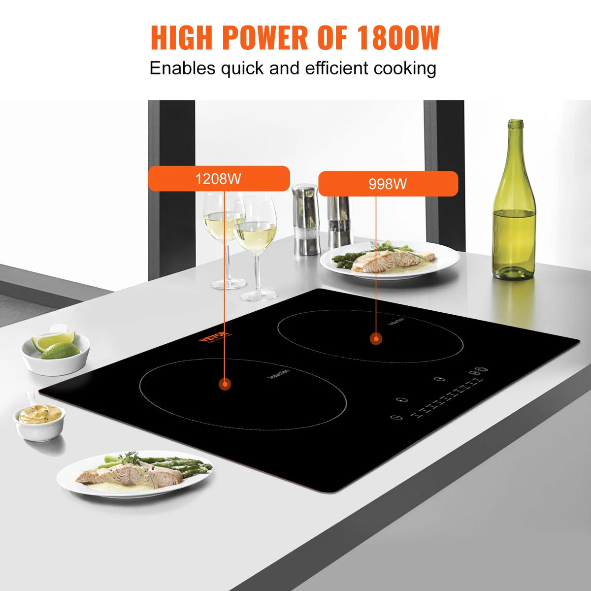 24 inch 2 Burners Ceramic Glass Electric Cooktop I2008