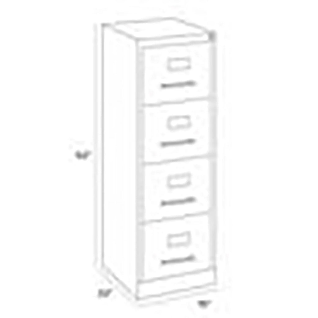 22" 4-Drawer Metal Vertical File Cabinet in Black V24878