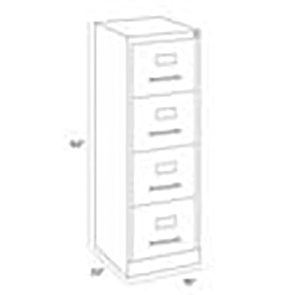22" 4-Drawer Metal Vertical File Cabinet in Black V24878