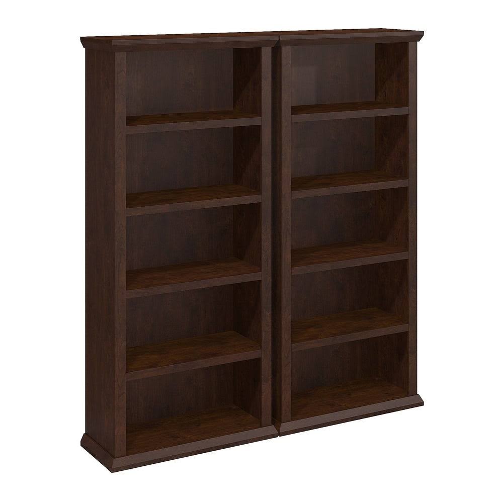 White Oak 5 Shelf Bookcase Set of 2 Q60593