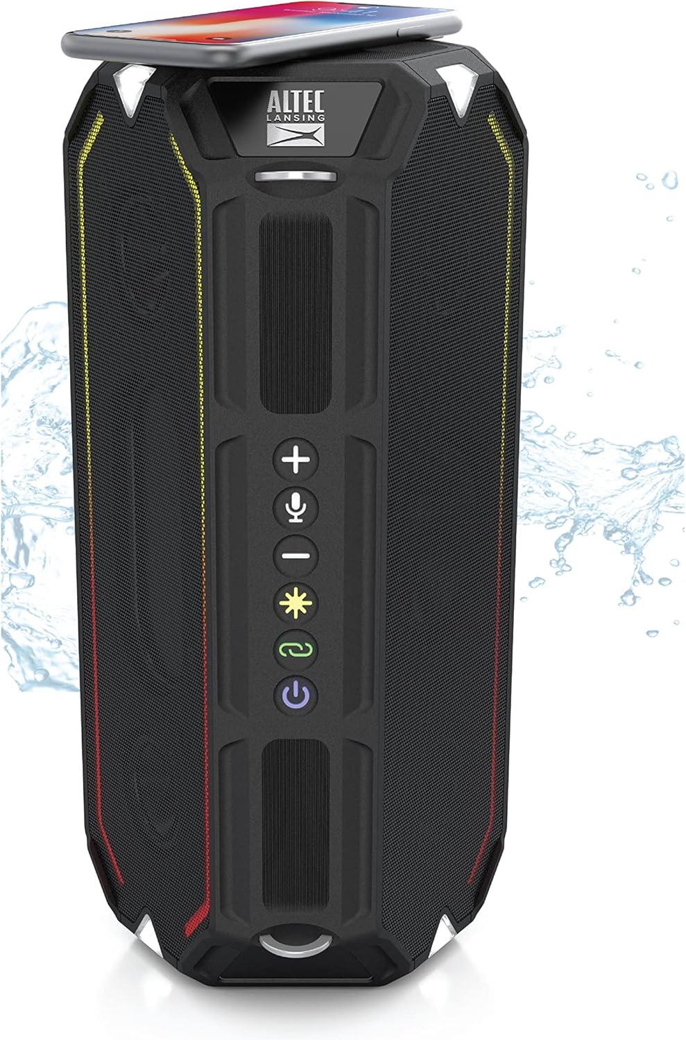 Black Portable Bluetooth Speaker with LED Lights B832