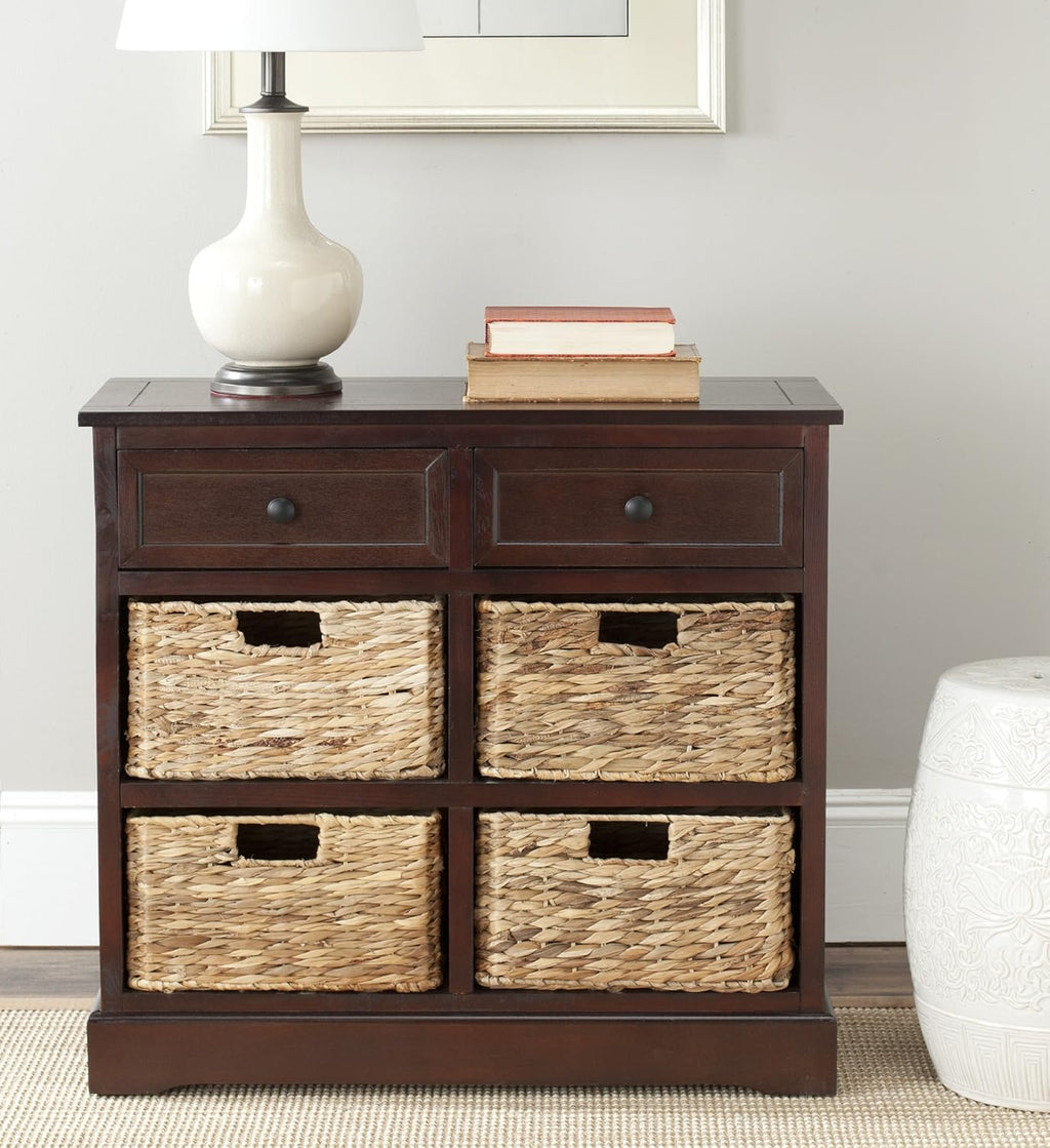 Brown Wicker Basket Storage Unit U9462