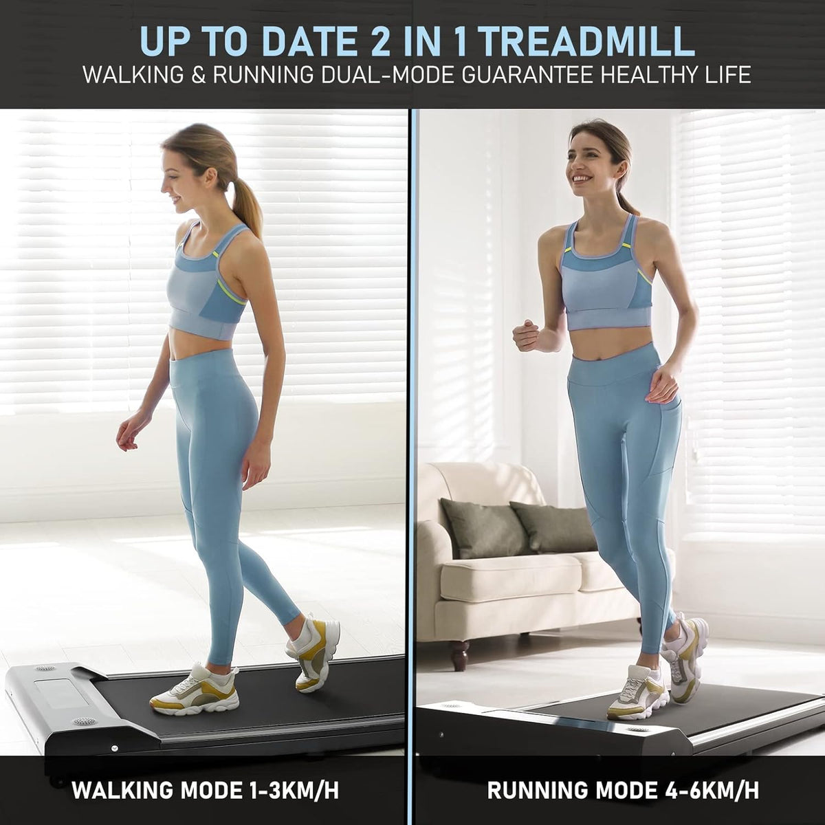 2 in 1 Under Desk Treadmill with Remote Control F178