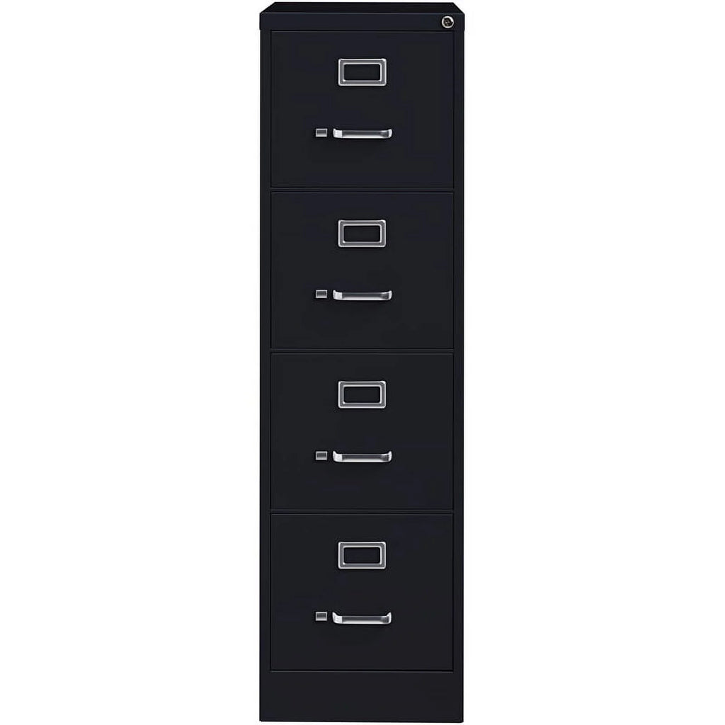 22" 4-Drawer Metal Vertical File Cabinet in Black V24878