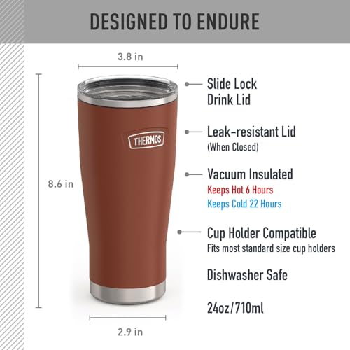 Stainless Steel Cold Tumbler with Slide Lock, 24 Ounce Y367