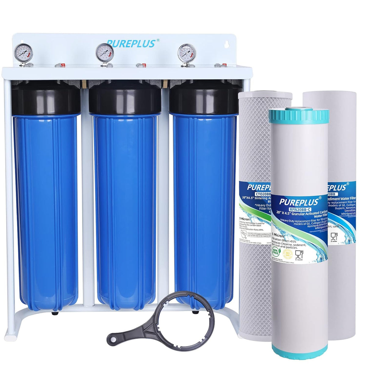 3 Stage 20 Whole House Water Filtration System, Pack of 2 K7995