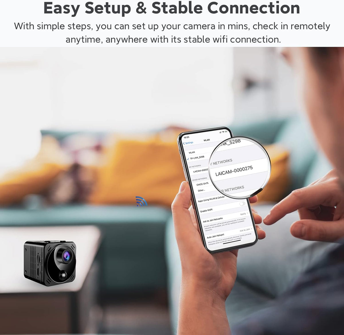 4K Mini Wireless Security Camera with Night Vision, Pack of 2 D717