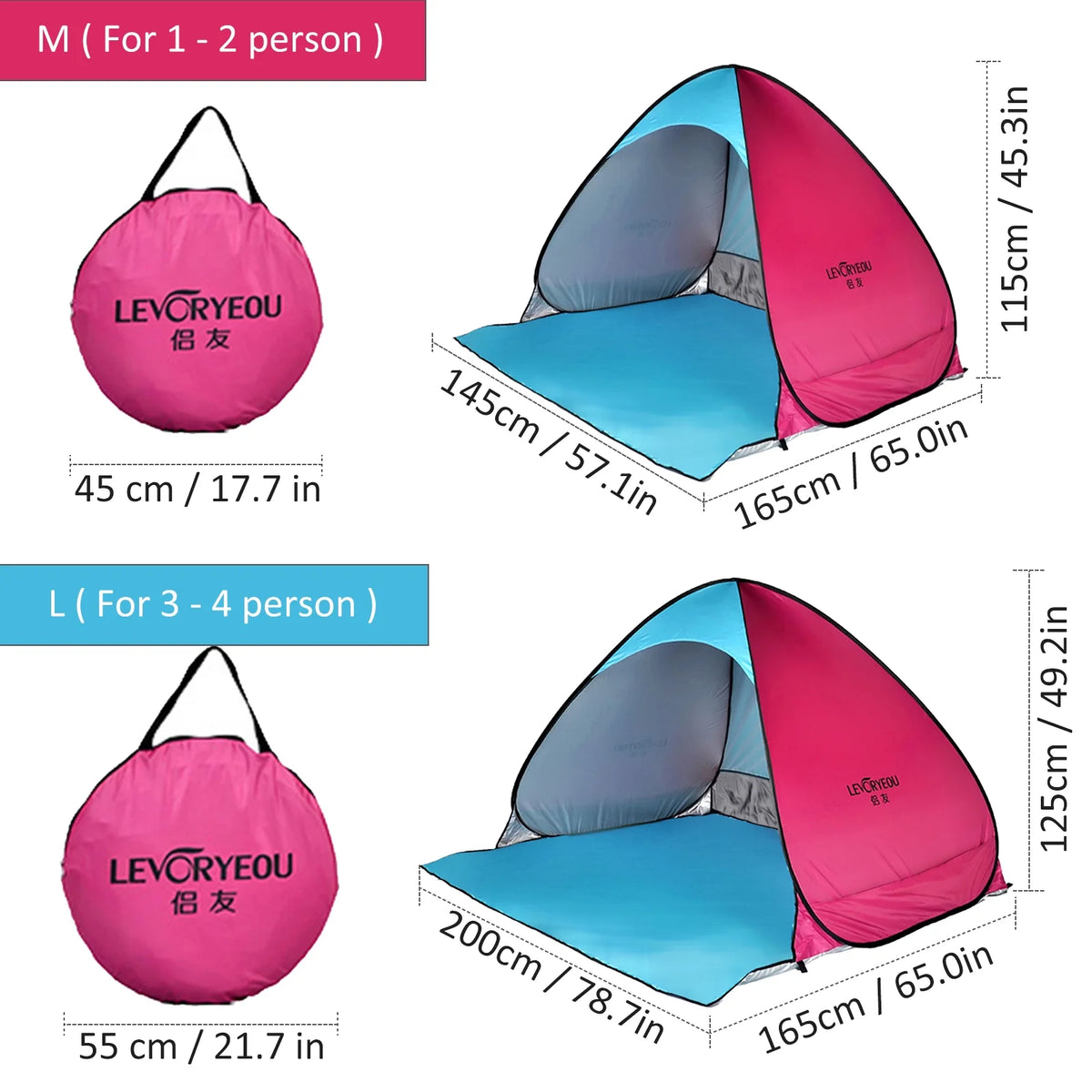 Pop-up Automatic Camping Tent Sun Shade Awning Z857134