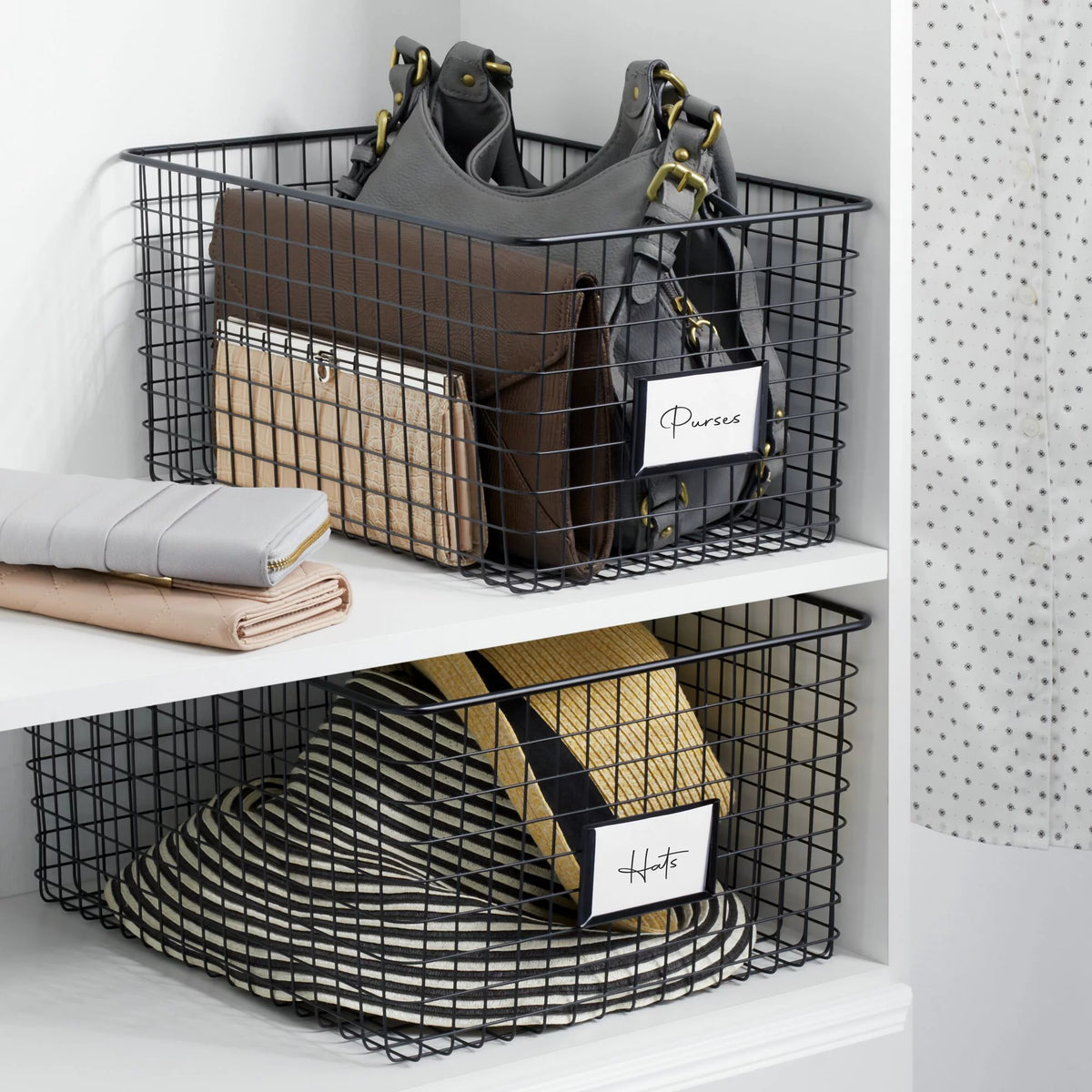 Matte Black 2 Pack Storage Organizer Basket N120