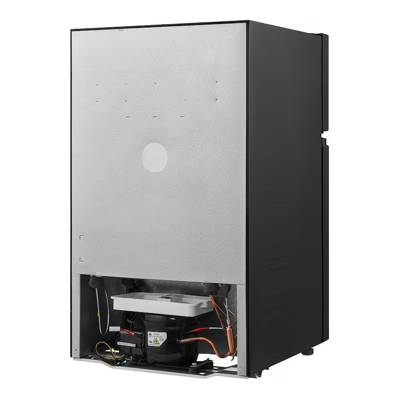 2 Door Mini Refrigerator in Black with Freezer W69085