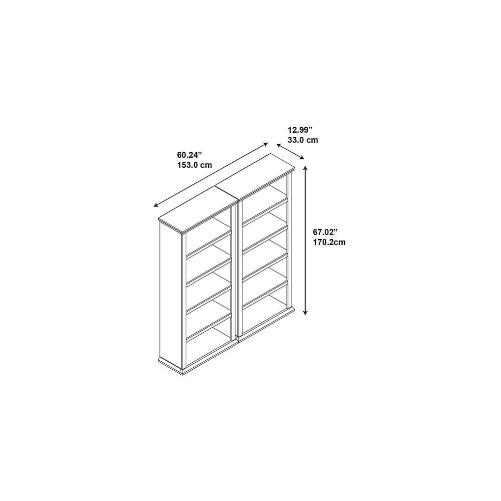 White Oak 5 Shelf Bookcase Set of 2 Q60593