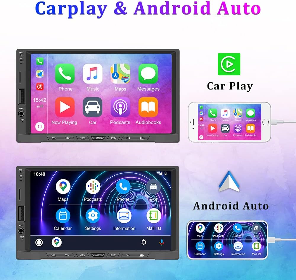 6.2 Inch Double Din Car Stereo with Carplay Android Auto C419013