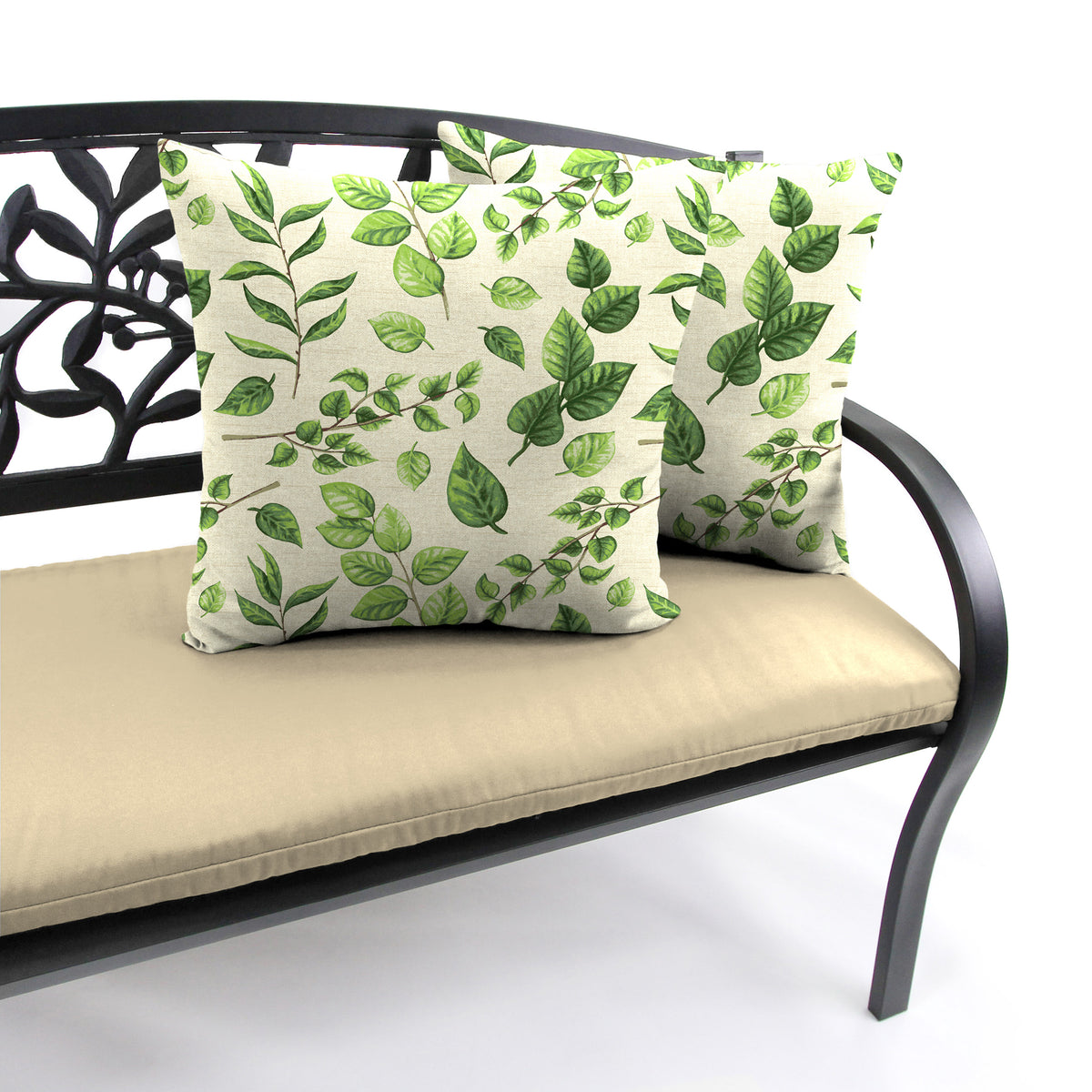 Green Leaves Square Outdoor Throw Pillow 2 Pack C57749