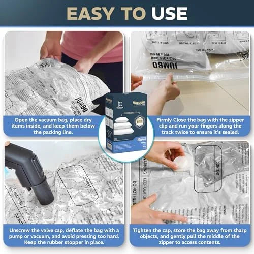 8 Pack XXL Jumbo Vacuum Storage Bags J3331