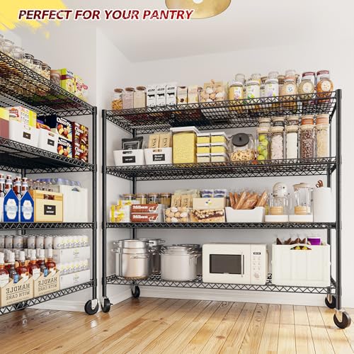 75.6" H Adjustable Metal Wire Shelving Unit with Wheels N6985