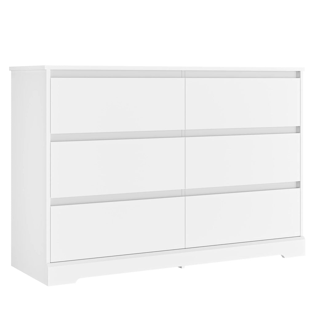 White 6 Drawer Wood Dresser K492993