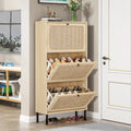 Wooden Shoe Storage Cabinet with 3 Flip Drawers H7713