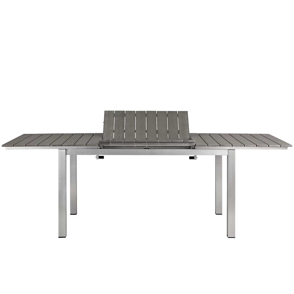 Black Aluminum Metal Side Dining Chair and Table Set J282411