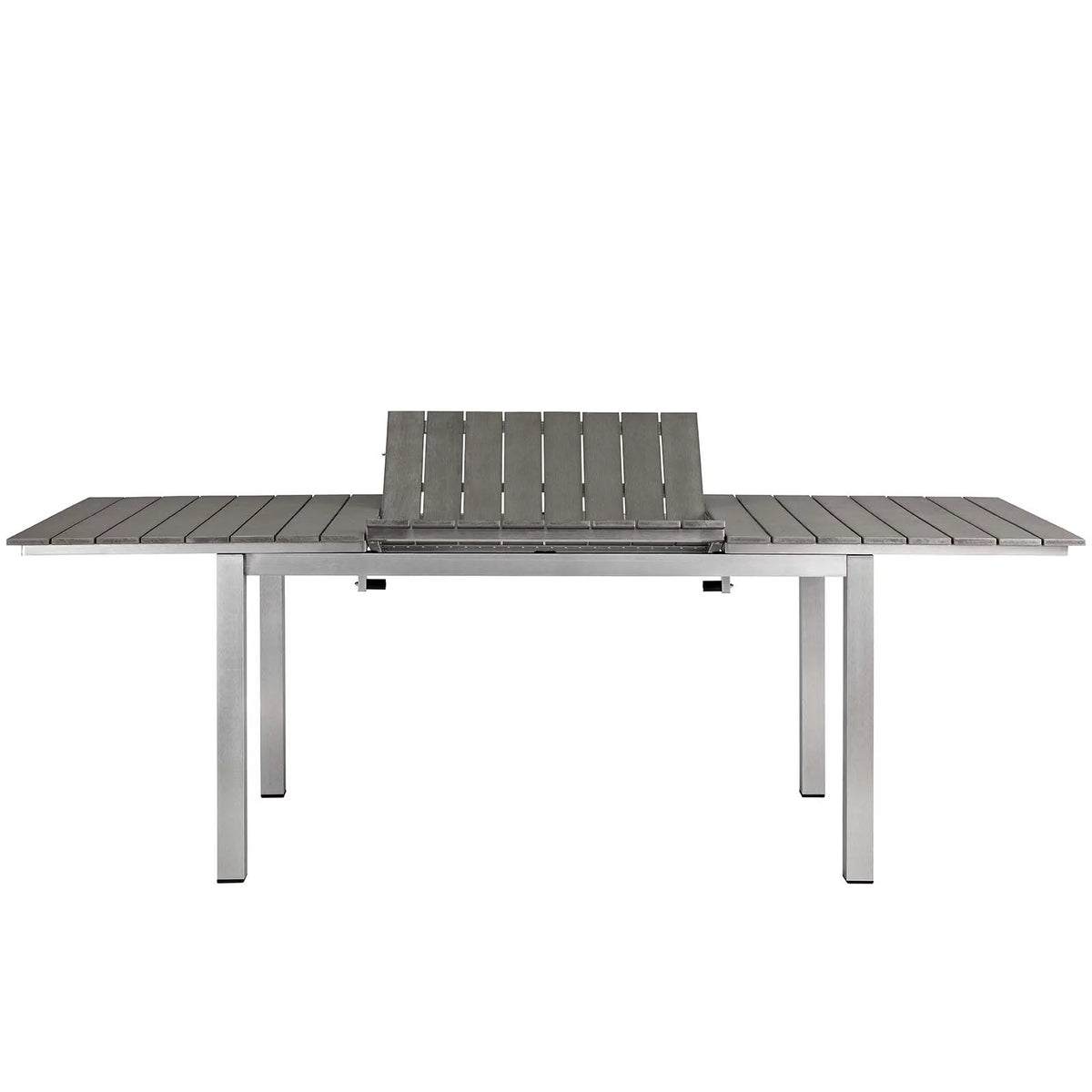 Black Aluminum Metal Side Dining Chair and Table Set J282411
