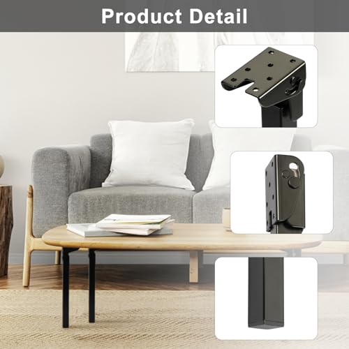 Black 4 Pcs 16'' Self-Locking Metal Folding Table Legs M3527