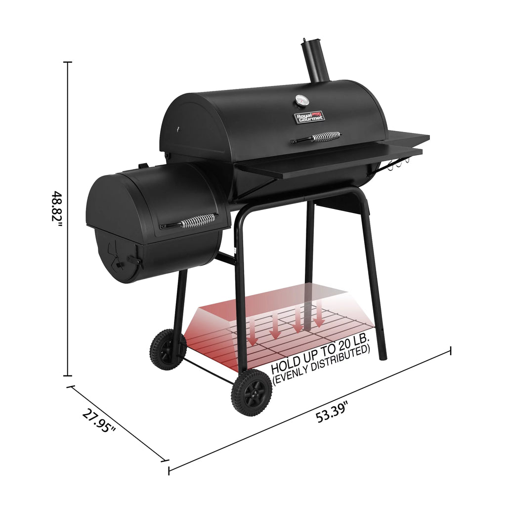 Steel Charcoal Grill with Offset Smoker O9911