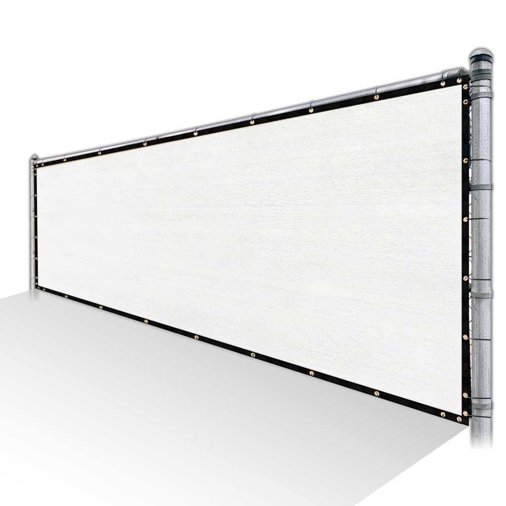 White Privacy Fence Screen Mesh with Reinforced Grommets L222584