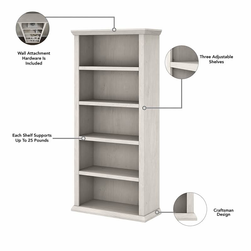 White Oak 5 Shelf Bookcase Set of 2 Q60593