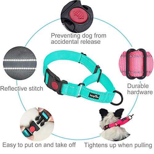 2 Packs Martingale Dog Collar with Quick Release Buckle Reflective Dog Training Collars I33519