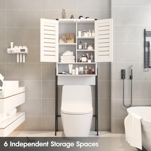 White 2-Door Over Toilet Storage Cabinet L584089