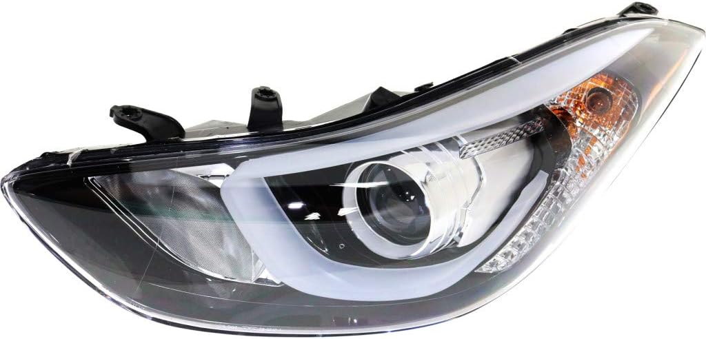 Headlight Assembly for 2014 2015 2016 Hyundai Elantra Driver and Passenger Side w/Bulbs w/LED DRL V16539