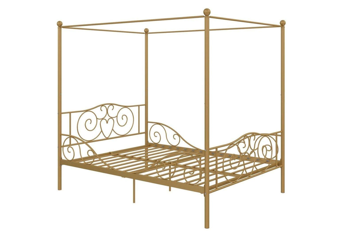 Gold Full Size Metal Canopy Bed Frame A34520