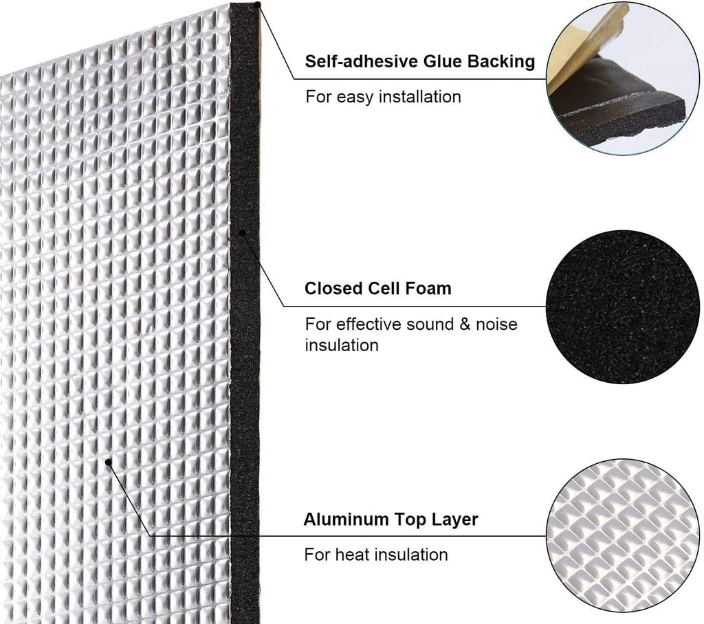 6mm Car Sound Deadener Heat Insulation Mat Pack of 2 F44251